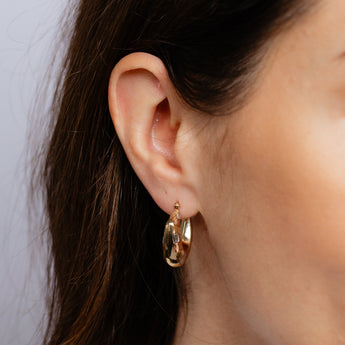 9ct Yellow Gold Silverfilled Fancy Creole Hoop Earrings
