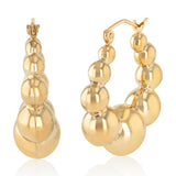 9ct Yellow Gold Silverfilled Bubble Hoop Earrings
