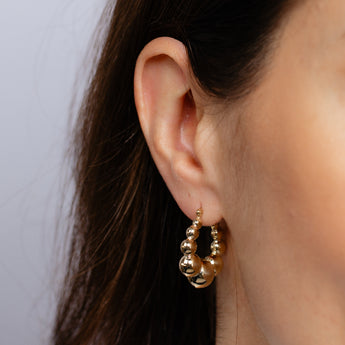 9ct Yellow Gold Silverfilled Bubble Hoop Earrings