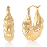 9ct Yellow Gold Silverfilled Gadrooned Hoop Earrings