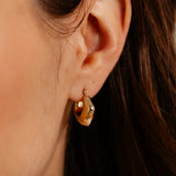 9ct Yellow Gold Silverfilled Chunky U-Shaped Hoop Earrings