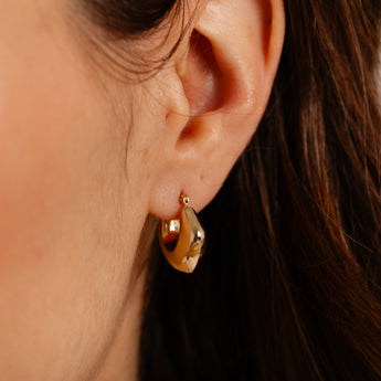 9ct Yellow Gold Silverfilled Chunky U-Shaped Hoop Earrings