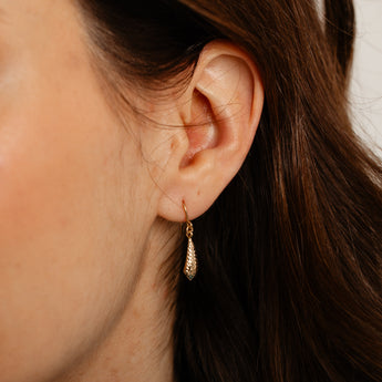 9ct Yellow Gold Silverfilled Dicut Drop Earrings