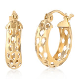 9ct Yellow Gold Silverfilled Mesh Hoop Earrings