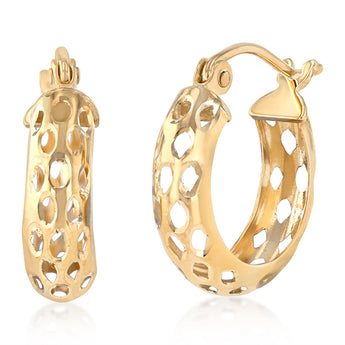 9ct Yellow Gold Silverfilled Mesh Hoop Earrings