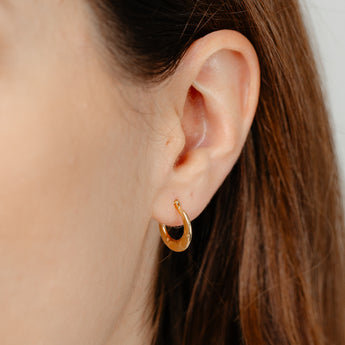 9ct Yellow Gold Silverfilled Fancy Quilted Creole Hoop Earrings