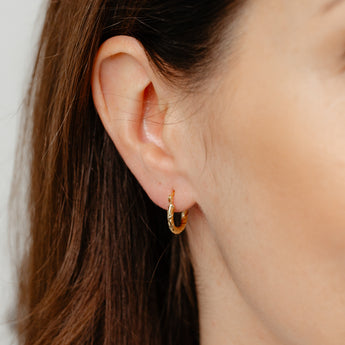 9ct Yellow Gold Silverfilled Scalloped Hoop Earrings