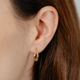 9ct Yellow Gold Silverfilled Hammered Creole Hoop Earrings