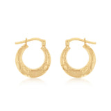 9ct Yellow Gold Silverfilled Fancy Creole Hoop Earrings