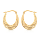 9ct Yellow Gold Silverfilled Fancy Creole Hoop Earrings