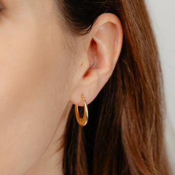 9ct Yellow Gold Silverfilled Fancy Creole Hoop Earrings