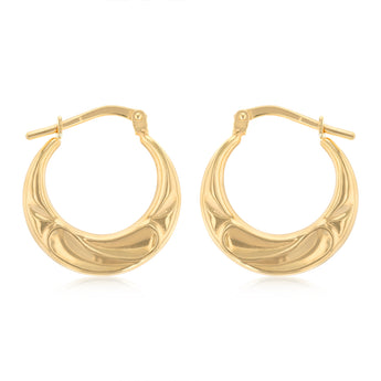 9ct Yellow Gold Silverfilled Fancy Creole Hoop Earrings