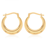 9ct Yellow Gold Silverfilled Creole Hoop Earrings