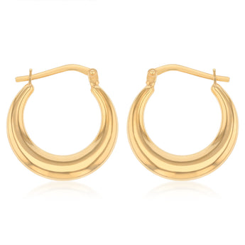 9ct Yellow Gold Silverfilled Creole Hoop Earrings