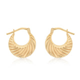 9ct Yellow Gold Silverfilled Chunky Creole Hoop Earrings