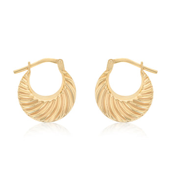 9ct Yellow Gold Silverfilled Chunky Creole Hoop Earrings