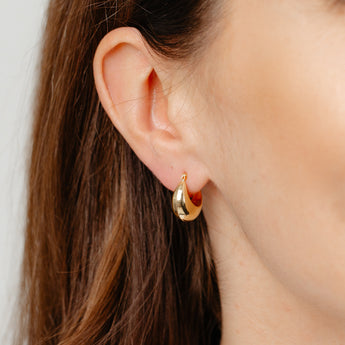 9ct Yellow Gold Silverfilled Chunky Creole Hoop Earrings