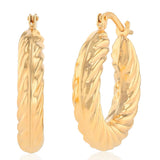 9ct Yellow Gold Silverfilled Twist Hoop Earrings