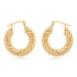 9ct Yellow Gold Silverfilled Twist Hoop Earrings