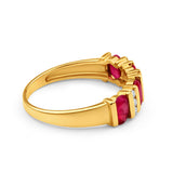 9ct Alluring Yellow Gold Diamond + Ruby Ring