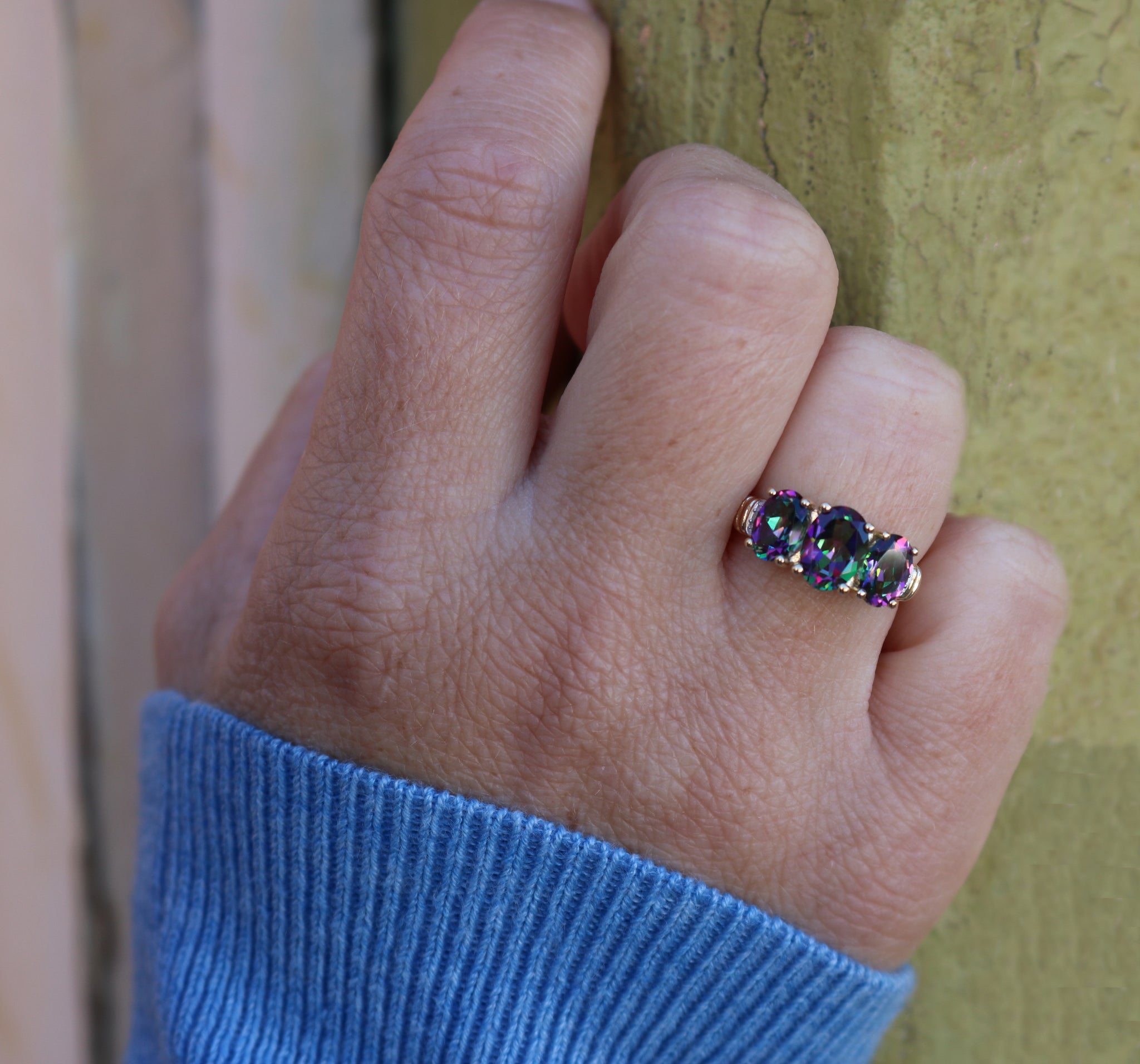 Mystic topaz sales gold ring