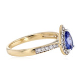 9ct Yellow Gold 0.75ct Tanzanite and 0.20 Carat Diamond Ring