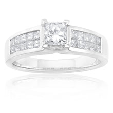 Load image into Gallery viewer, 18ct White Gold 1.00 Carat Diamond Solitaire Fancy Ring
