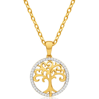9ct Yellow Gold Diamond Pendant Set with 50 Brilliant Diamonds