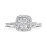 9ct White Gold Diamond Ring