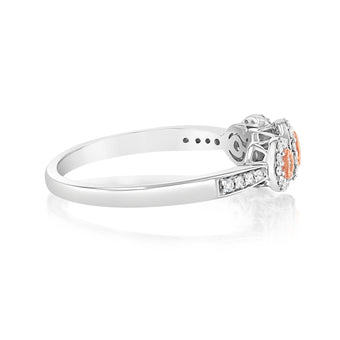 9ct White Gold 1/5 Carat Diamond Ring with Pink and White Diamonds