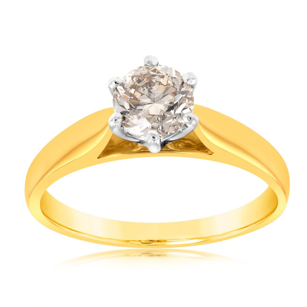 18ct Yellow Gold 1.00 Carat Australian Diamond Solitaire