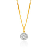 9ct Yellow Gold Diamond Pendant Set with 1/5 Carat of 20 Brilliant Diamonds