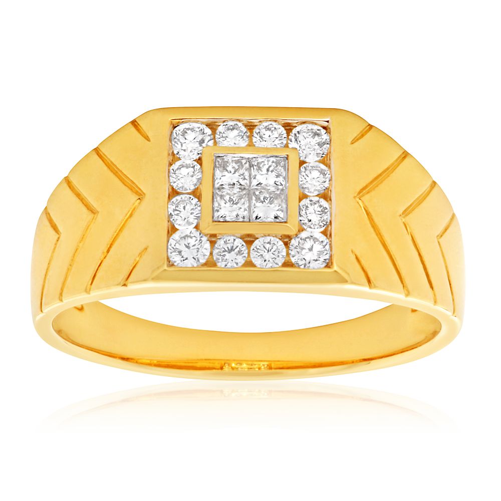 9ct Yellow Gold Diamond Ring Set with 16 Stunning Diamonds Grahams