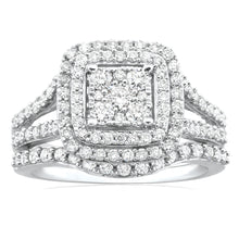 Load image into Gallery viewer, 9ct White Gold 2 Ring Bridal Set With 1.2 Carats Of Diamonds