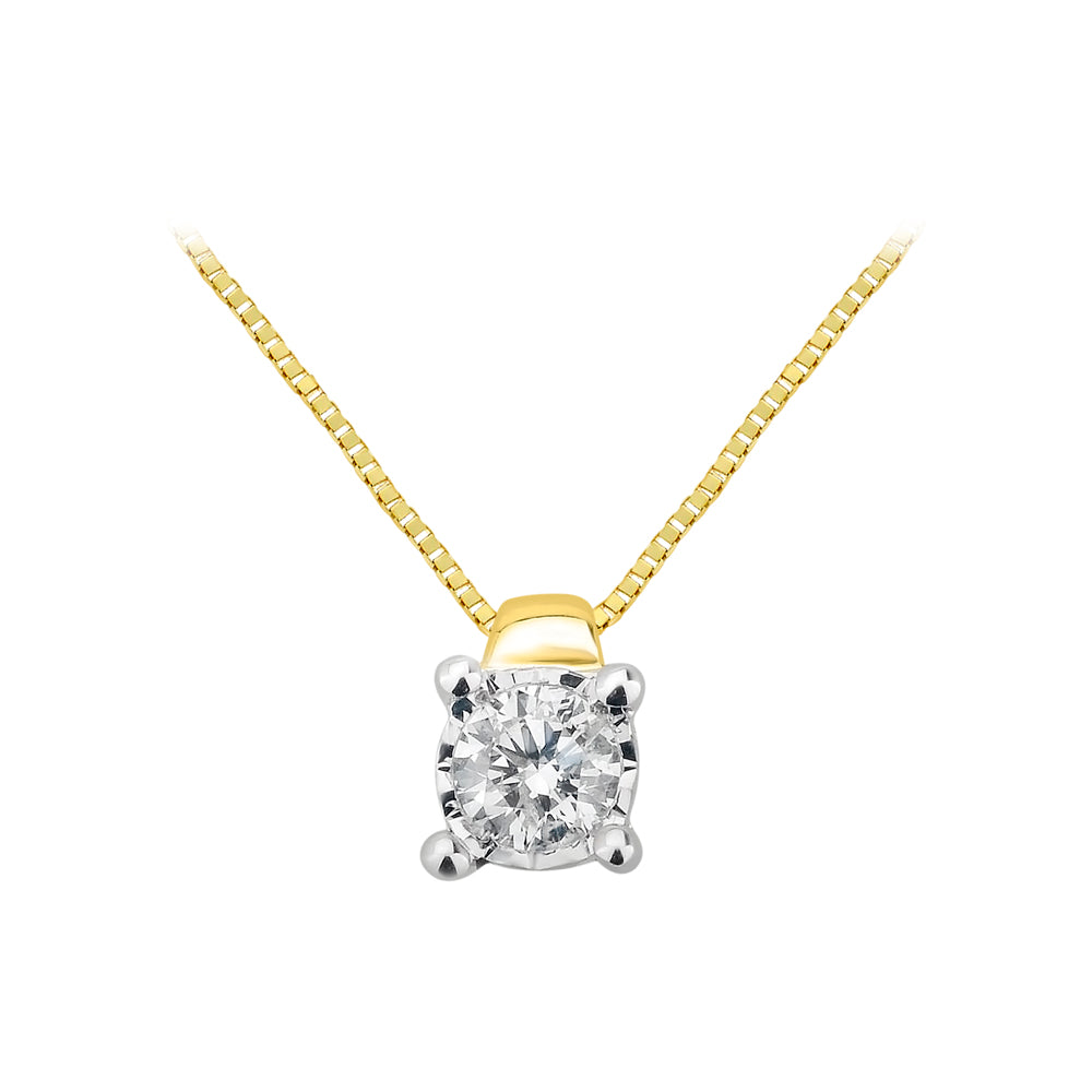 9ct Yellow Gold Lovely Diamond Pendant With 45cm Chain Grahams Jewellers