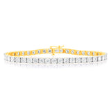 9ct Yellow Gold Magnificent 2 Carat Diamond Tennis Bracelet