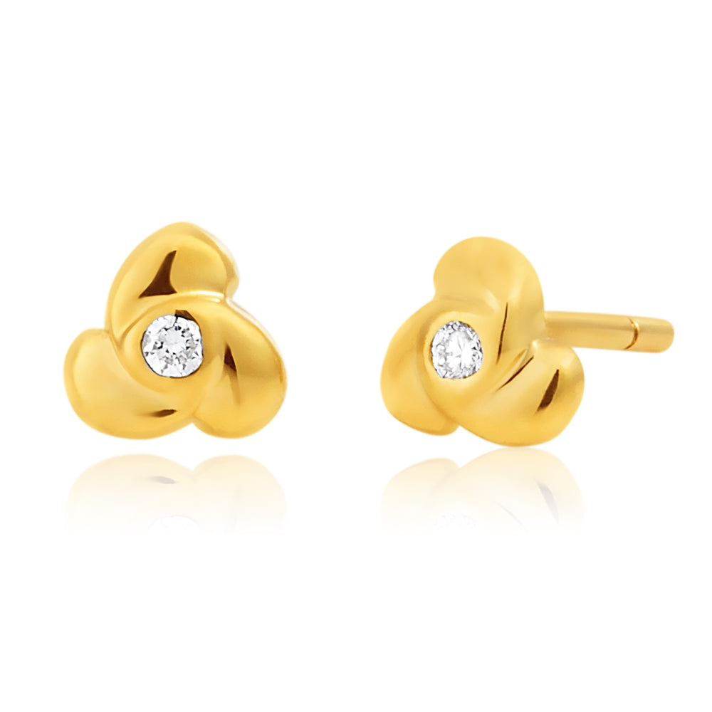 9ct Dazzling Yellow Gold Diamond Earrings Grahams Jewellers
