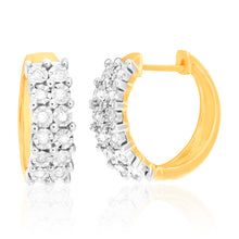 Load image into Gallery viewer, 9ct Yellow Gold Delightful Diamond Earrings