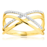 9ct Yellow Gold Diamond Ring