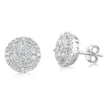Load image into Gallery viewer, 9ct White Gold 1 Carat Diamond Halo Stud Earrings