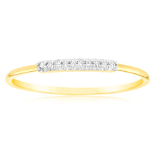 Load image into Gallery viewer, 9ct Yellow Gold Diamond Ring with 10 Brilliant Diamonds