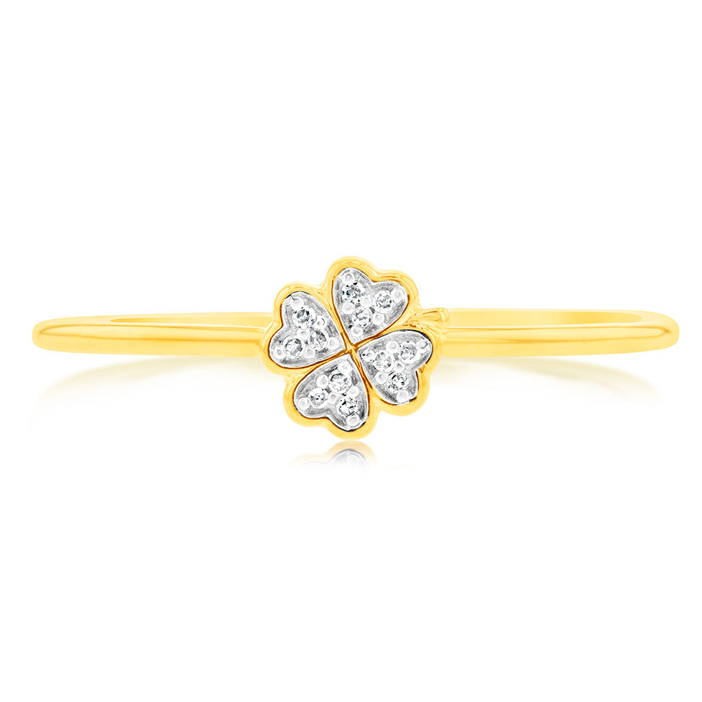 Gold ring with 4 diamonds sale