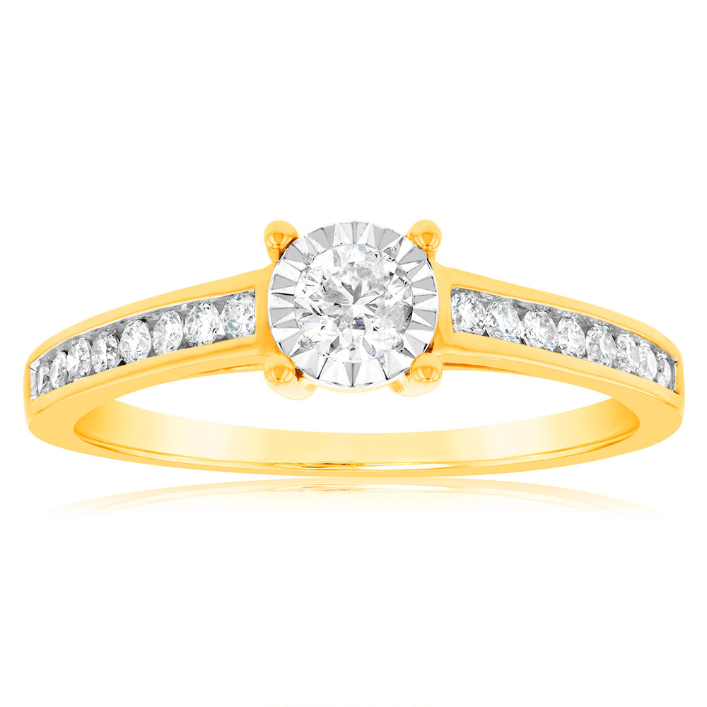 9ct Yellow Gold 1/3 Carat Diamond Solitaire Ring
