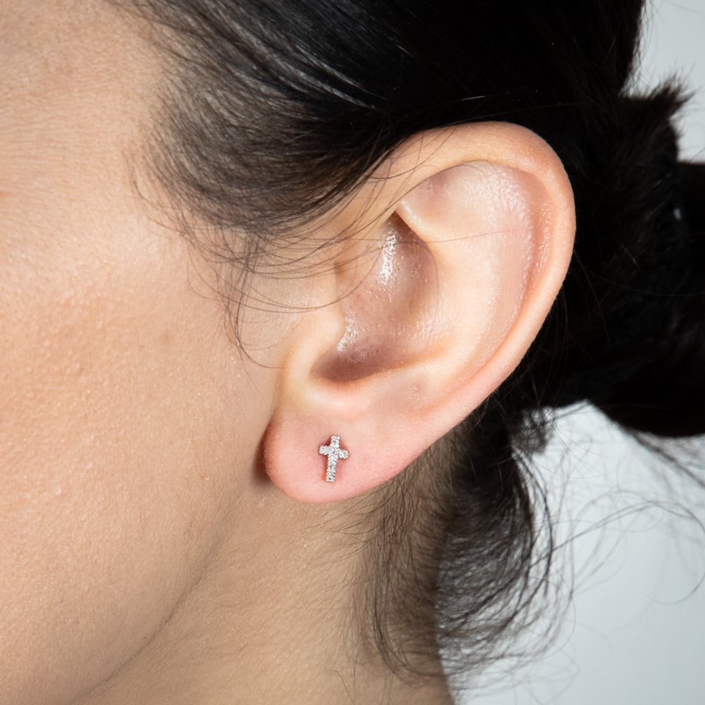 Diamond best sale cross studs