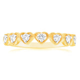 Luminesce Lab Grown 9ct Yellow Gold Heart Diamond Ring