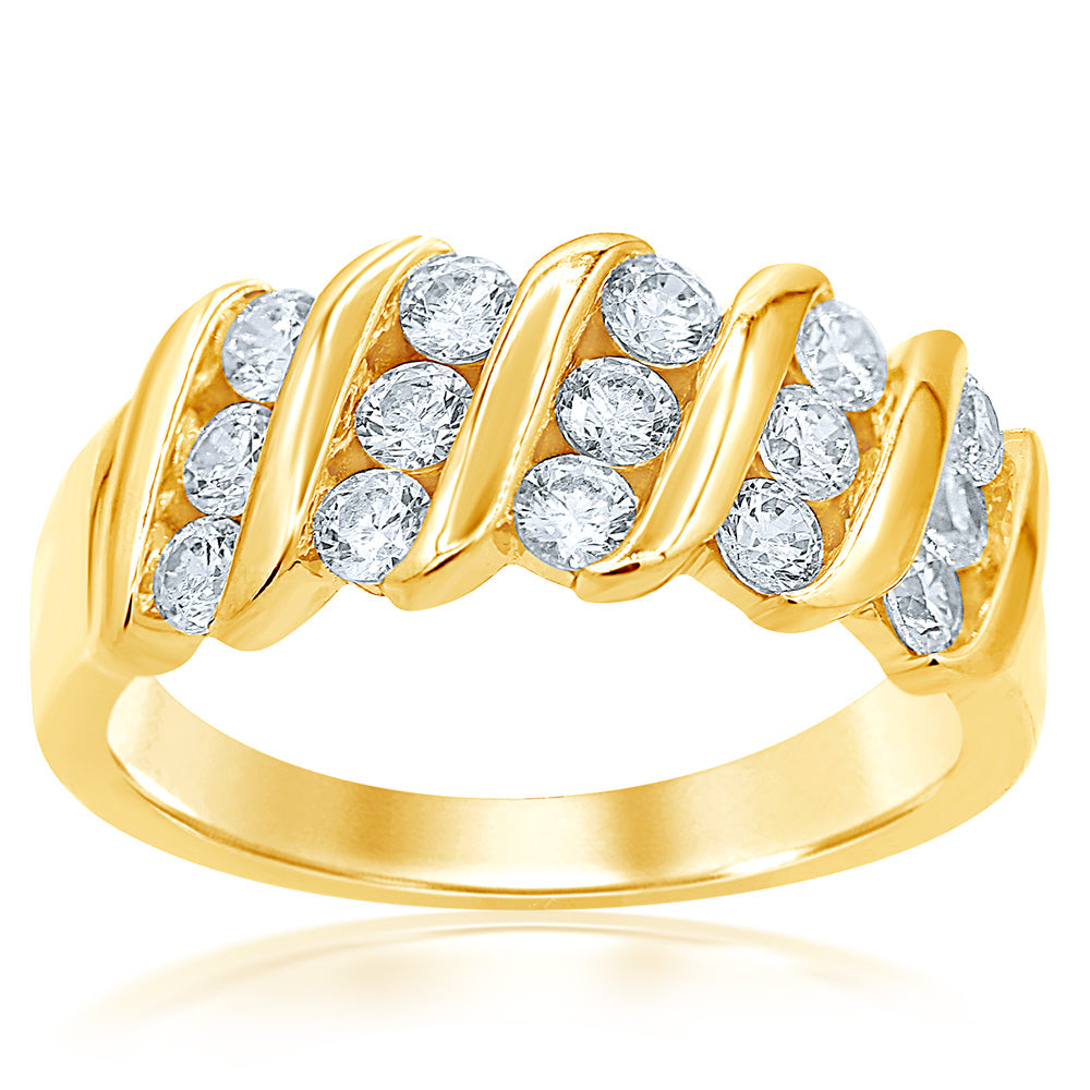 Luminesce Lab Grown 1 Carat Diamond Dress Ring in 9ct Yellow Gold
