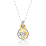 9ct White and Yellow Gold Diamond Penadant