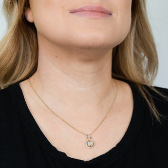 9ct White and Yellow Gold Diamond Penadant