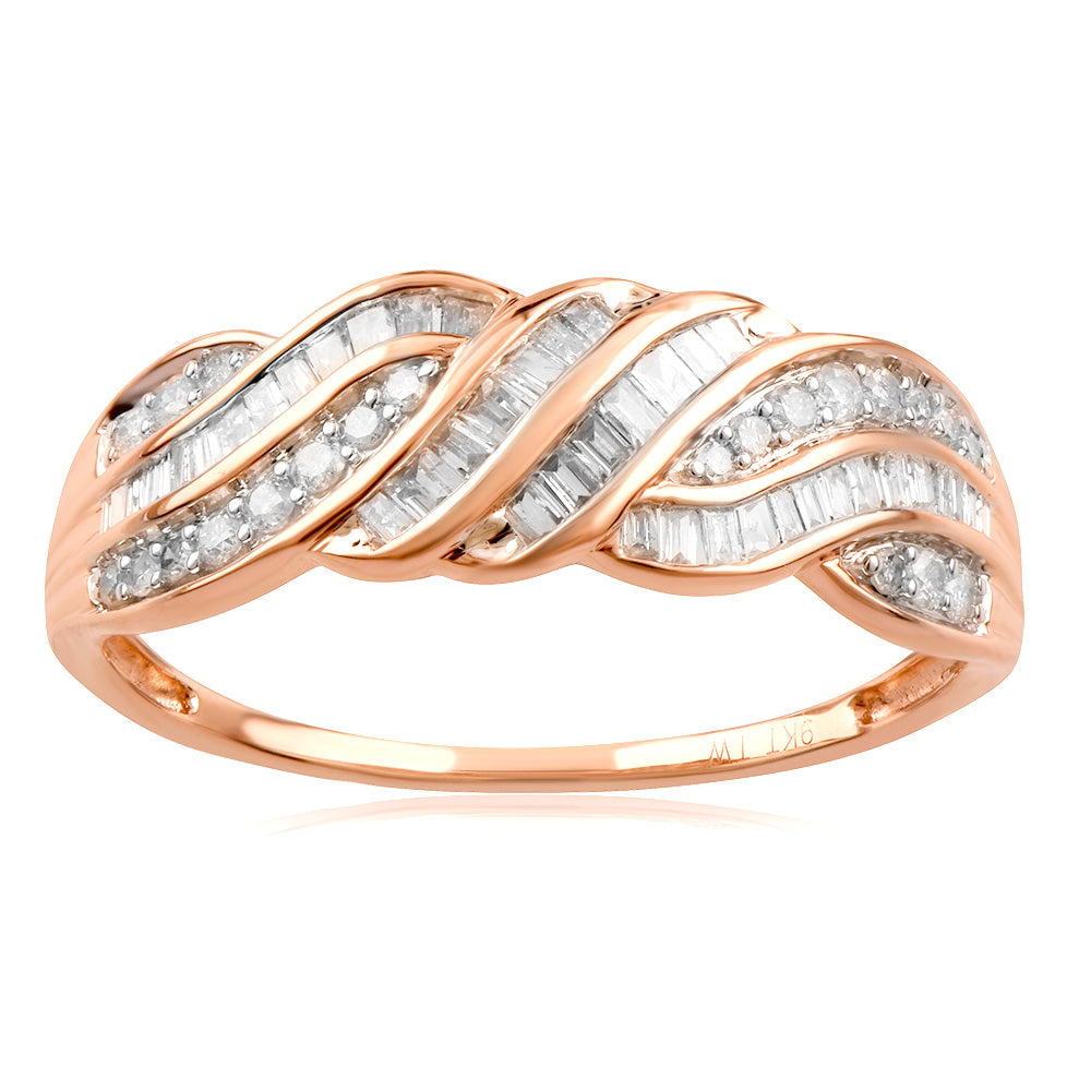 9ct Rose Gold 1/2 Carat Diamond Ring