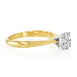 Luminesce Lab Grown 9ct Yellow Gold 0.25 Carat Diamond Ring with 11 Diamonds
